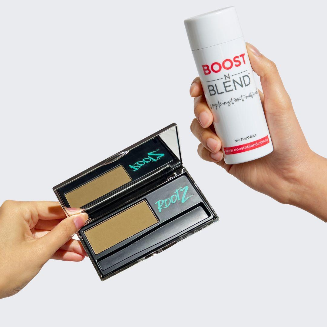 Boost N Blend bottle + RootZ hand shot