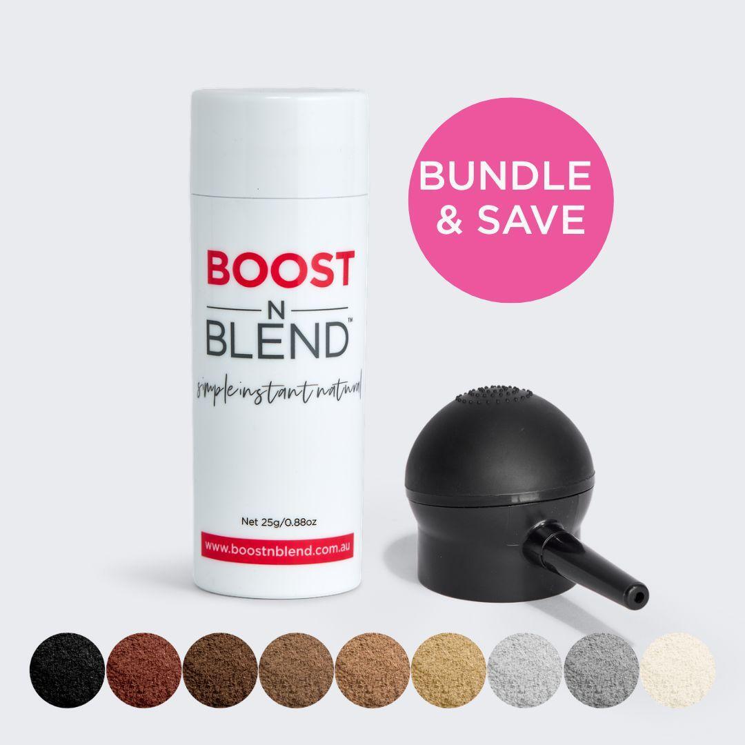 Boost N Blend Fibres and Applicator with colour #colour_midnight-shadow-black