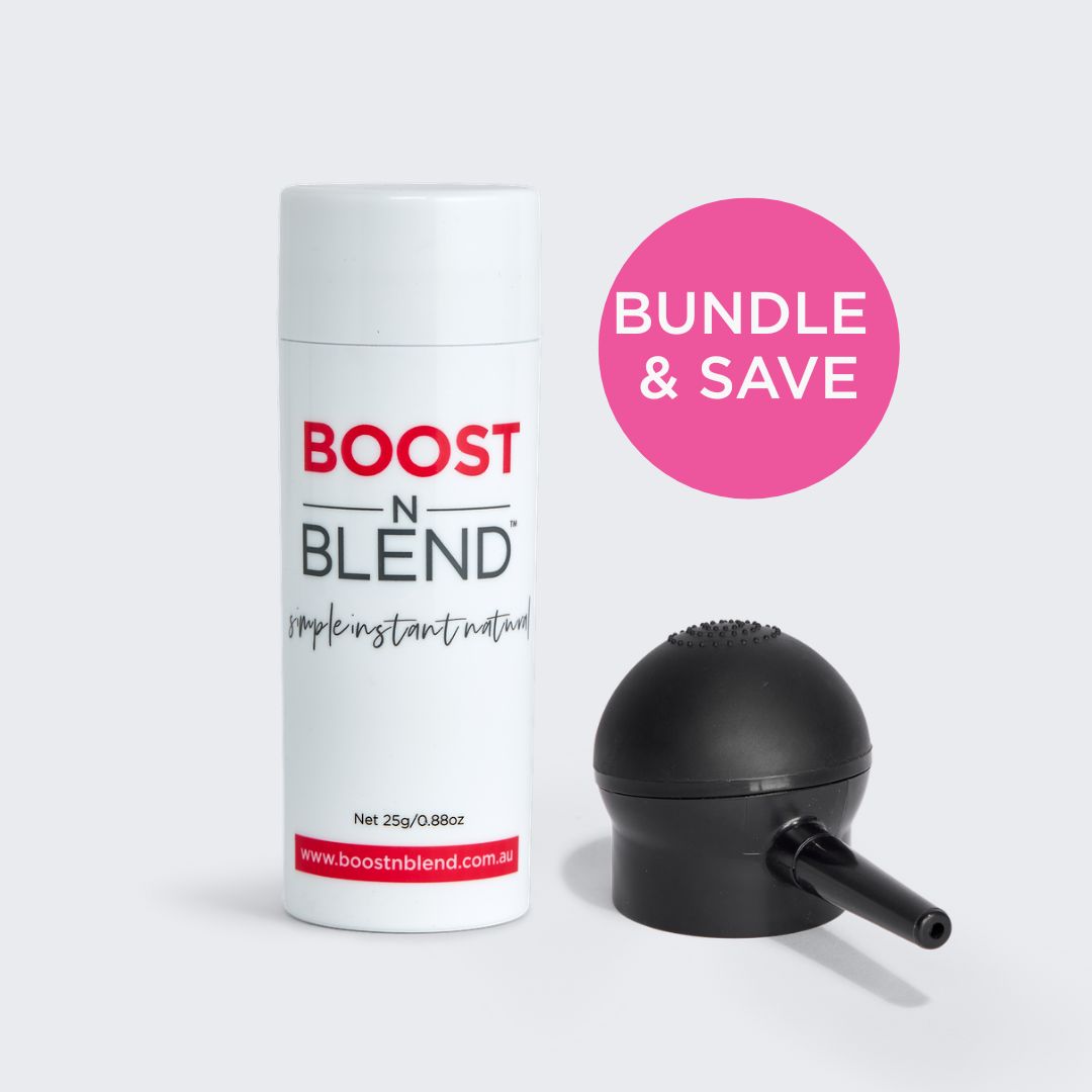 Boost N Blend Fibres and Applicator with colour #colour_midnight-shadow-black