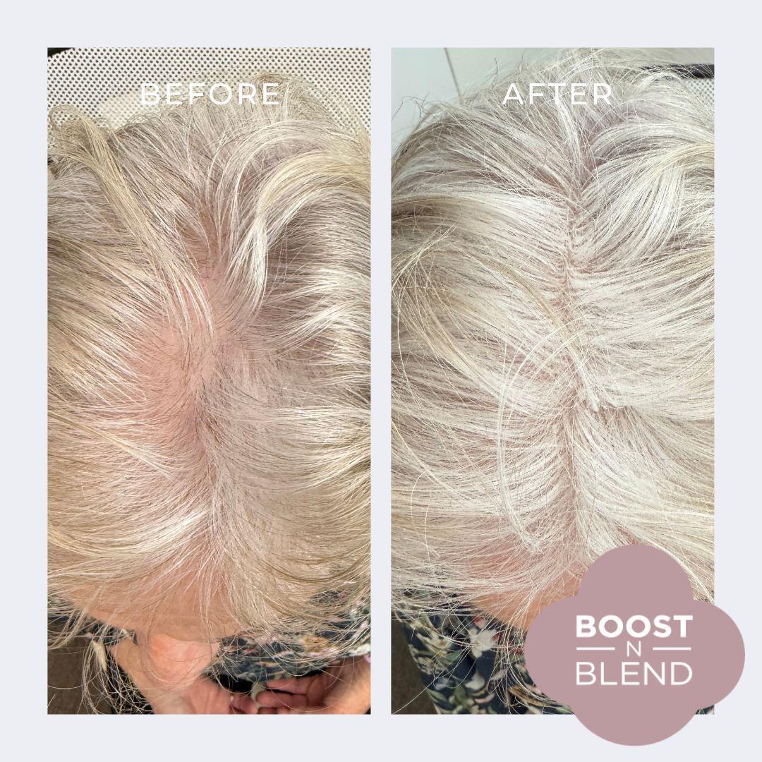 Boost N Blend Before and After #colour_iced-platinum-blonde