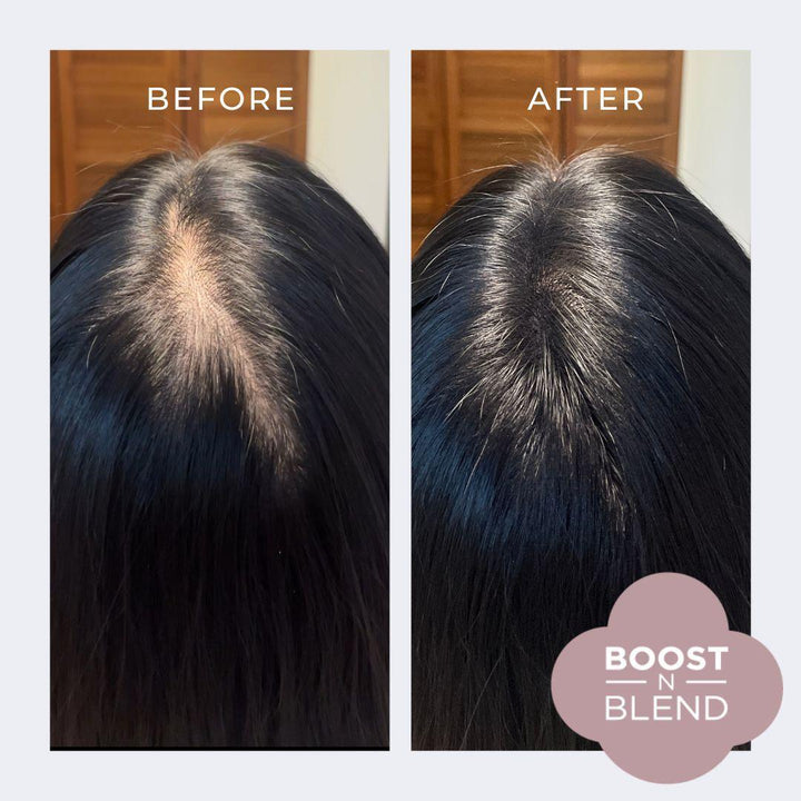 Boost N Blend Before and after #colour_midnight-shadow-black