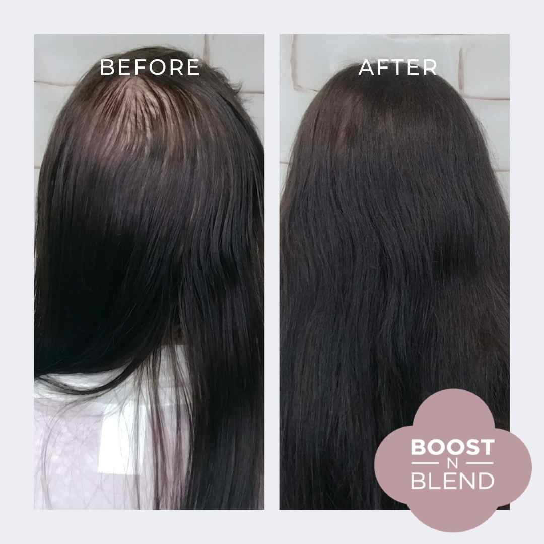 Boost N Blend Before and After #colour_dusky-dark-brown