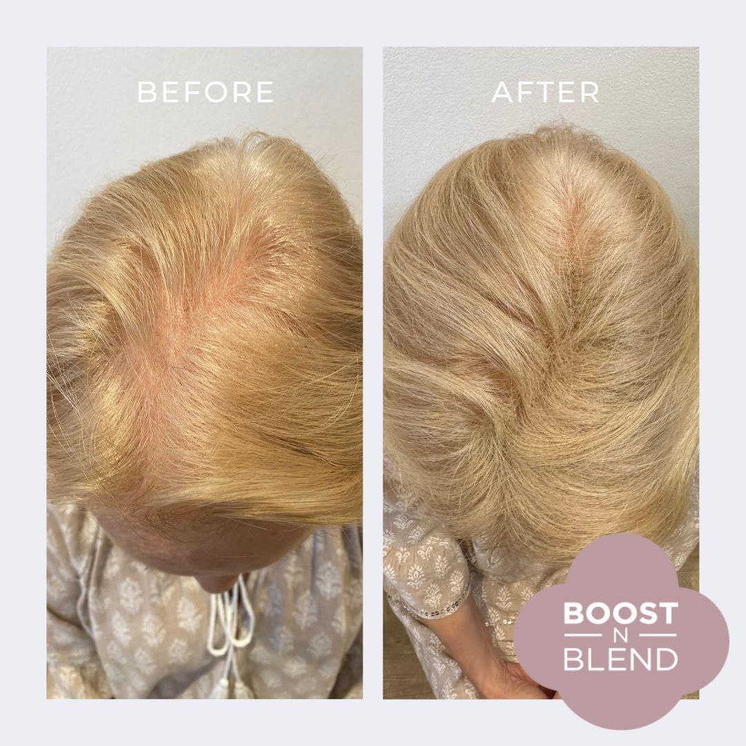 Boost N Blend Before and After #colour_bold-buff-blonde