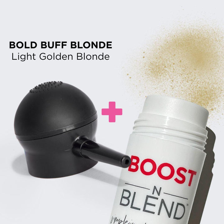 Boost N Blend Bottle and Applicator swatch #colour_bold-buff-blonde
