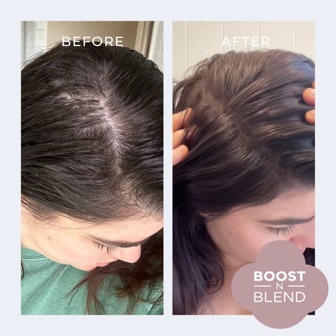 Boost N Blend Before and After #colour_dusky-dark-brown