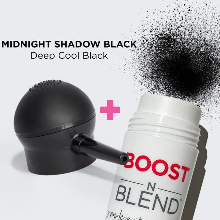 Boost N Blend Bottle and Applicator swatch #colour_midnight-shadow-black