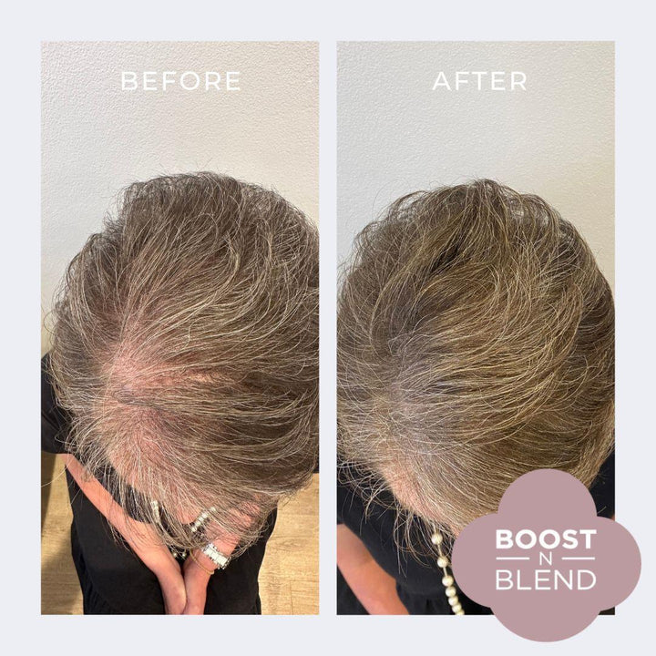 Boost N Blend Before and After #colour_silky-silver-grey