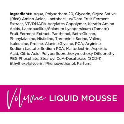 Boost & Be Volume Liquid Mousse Ingredients